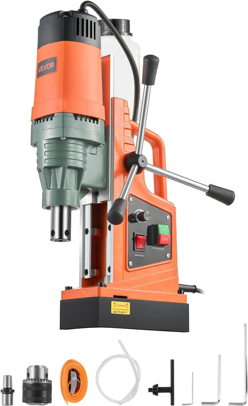1550W Mag Drill Press, 2″ Core Drilling Machine, 2922 Lbf 0-550 RPM Variable Spe