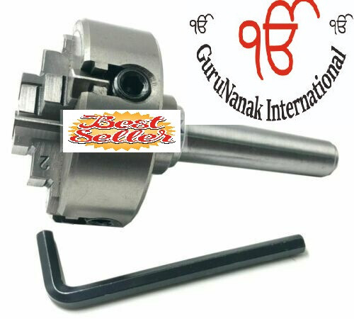 4 jaw Self Centering Mini Lathe Chuck 65mm With MT 3 Shank Arbor Premium