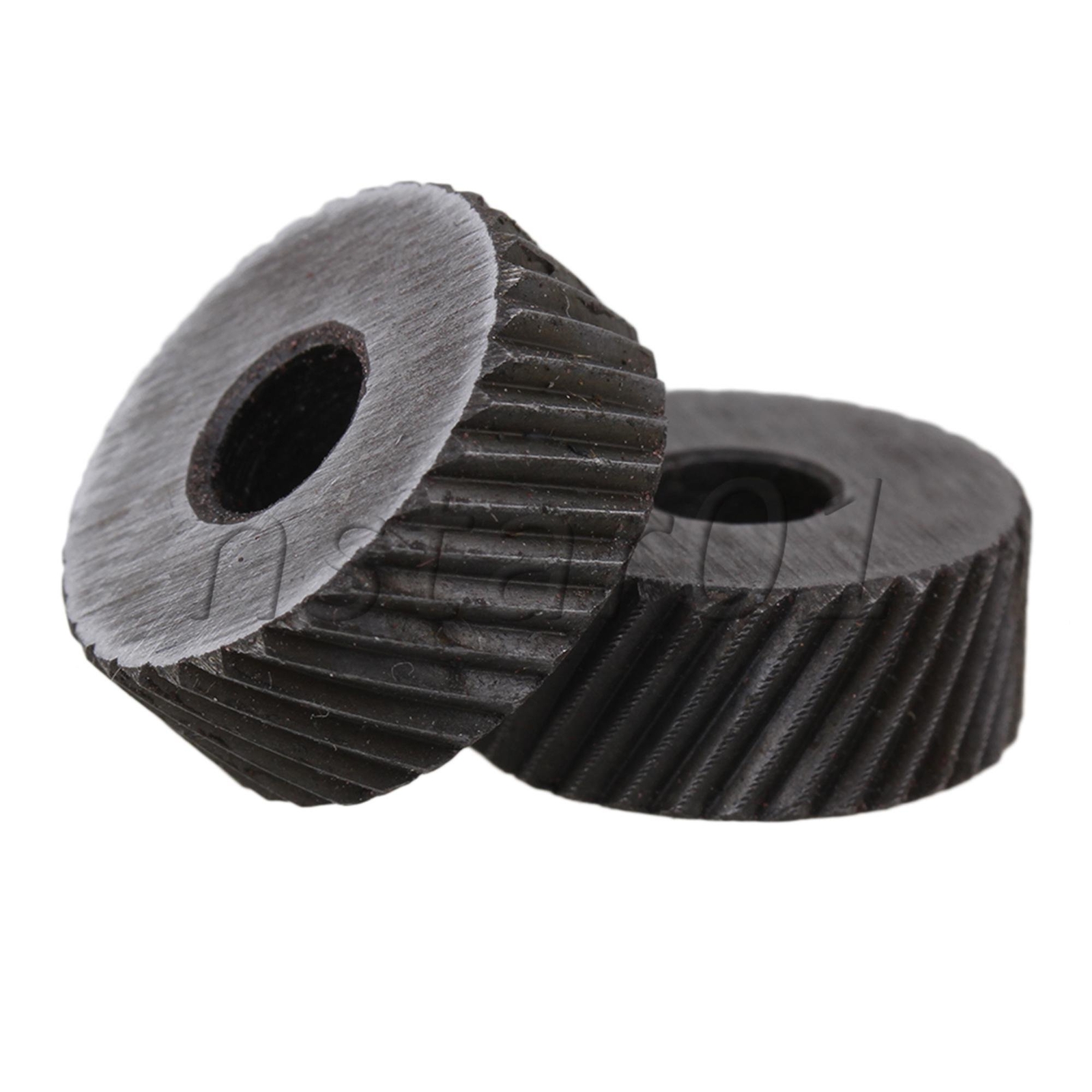 0.15cm Pictch Diagonal Coarse Knurling Wheel Set of 2 Silver Black