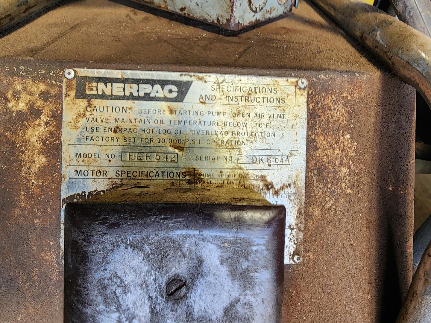 Enerpac 100 Ton Hydraulic H-Frame Shop Press EER542 115/230V Hydraulic Pump