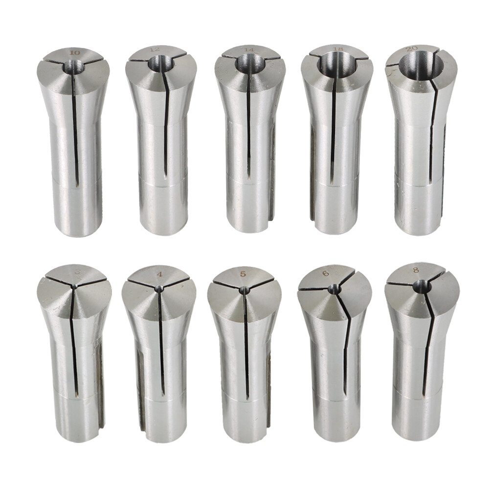 New 3mm-20mm R-8 Collet Milling Lathe 10pc Round Collets Set Milling Lathe Tool