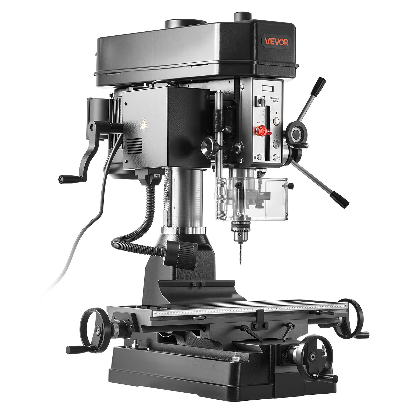 VEVOR 15.875 in Mill Drill Machine 2HP Benchtop Milling Drill Press 150-2560 RPM