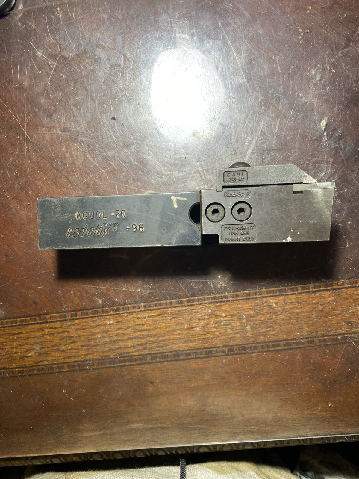 Carboloy AGUOL-20 Toolholder w/ CGUL .218 H7 Upper Clamp & SGUL-218-H7 Low (M07)
