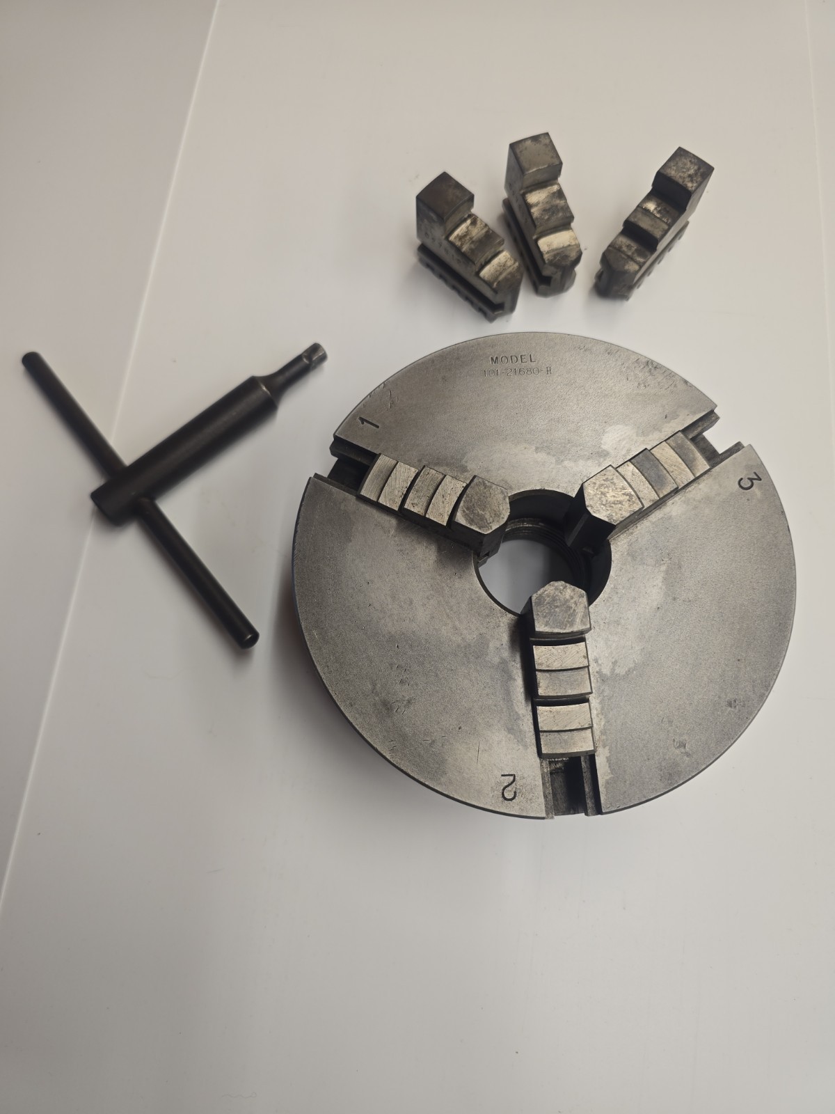 Craftsman 101-21680-H 3 Jaw Chuck 10″ 12″ Lathe 6″ 1 1/2”-8 South Bend 9-21680-H
