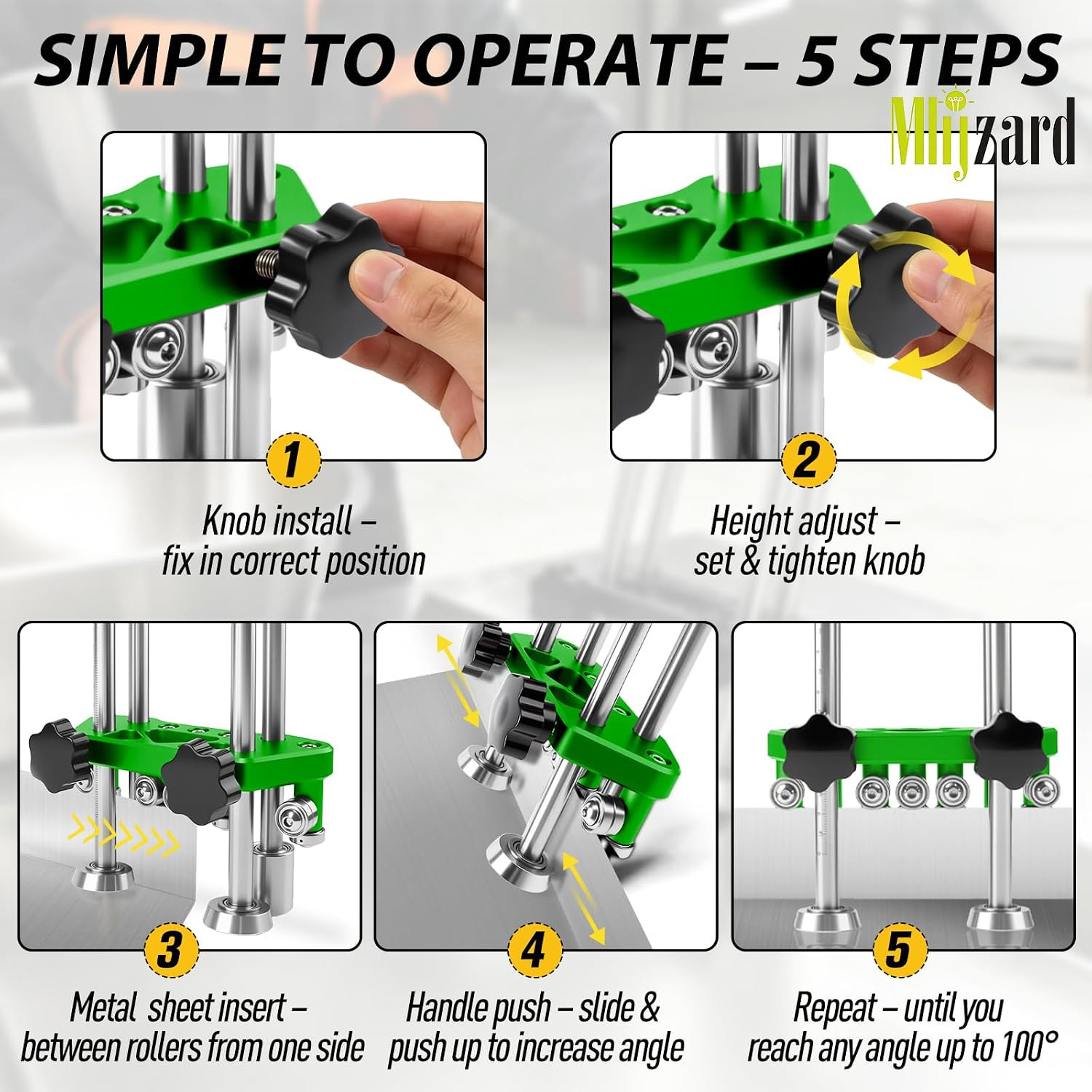 2 Station Sheet Metal Bender Tool, Adjustable 0.27″-7″ Width, 0.1-1.0Mm Thicknes