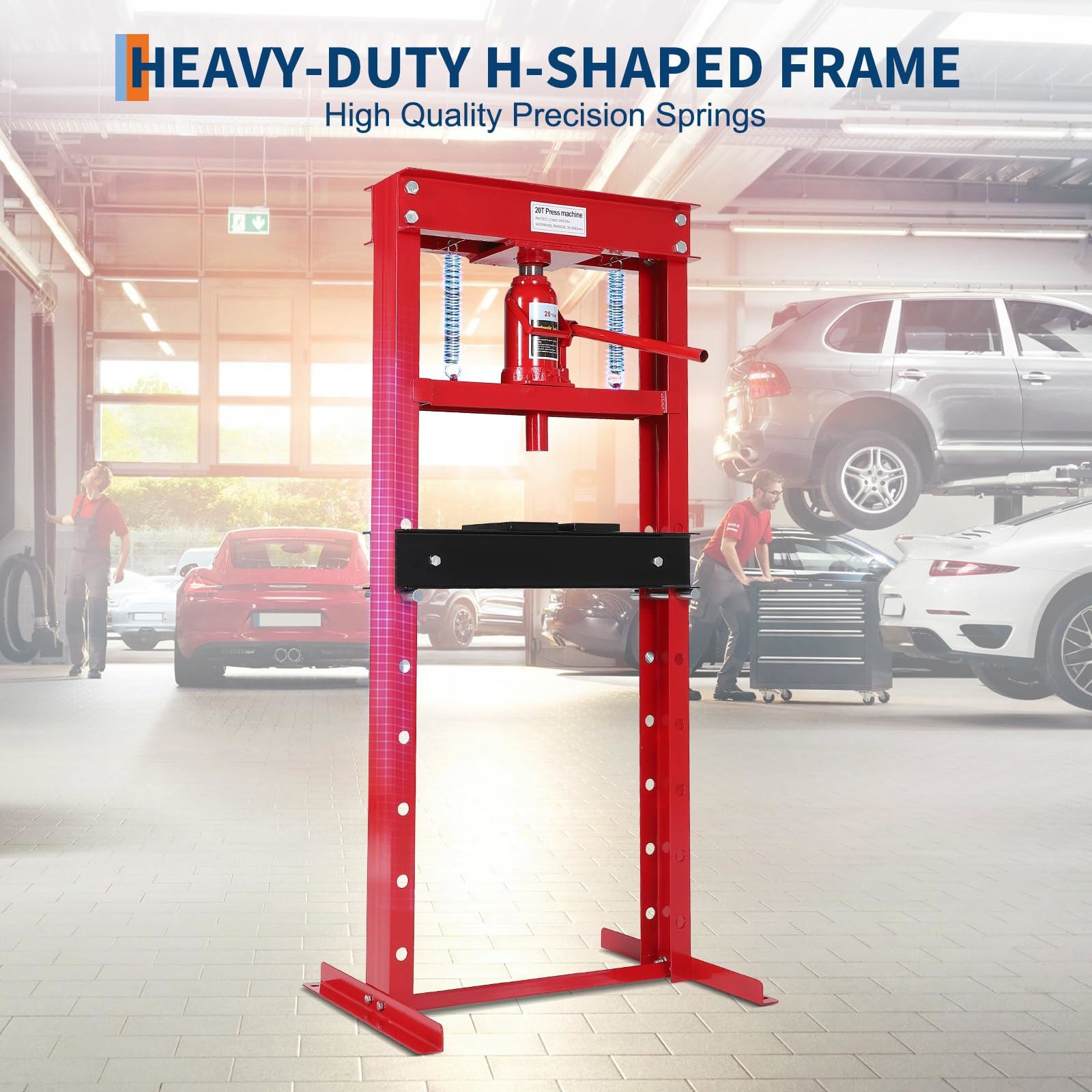 Hydraulic Press 20 Ton Hydraulic Shop Press H-Frame Garage Floor Adjustable Shop