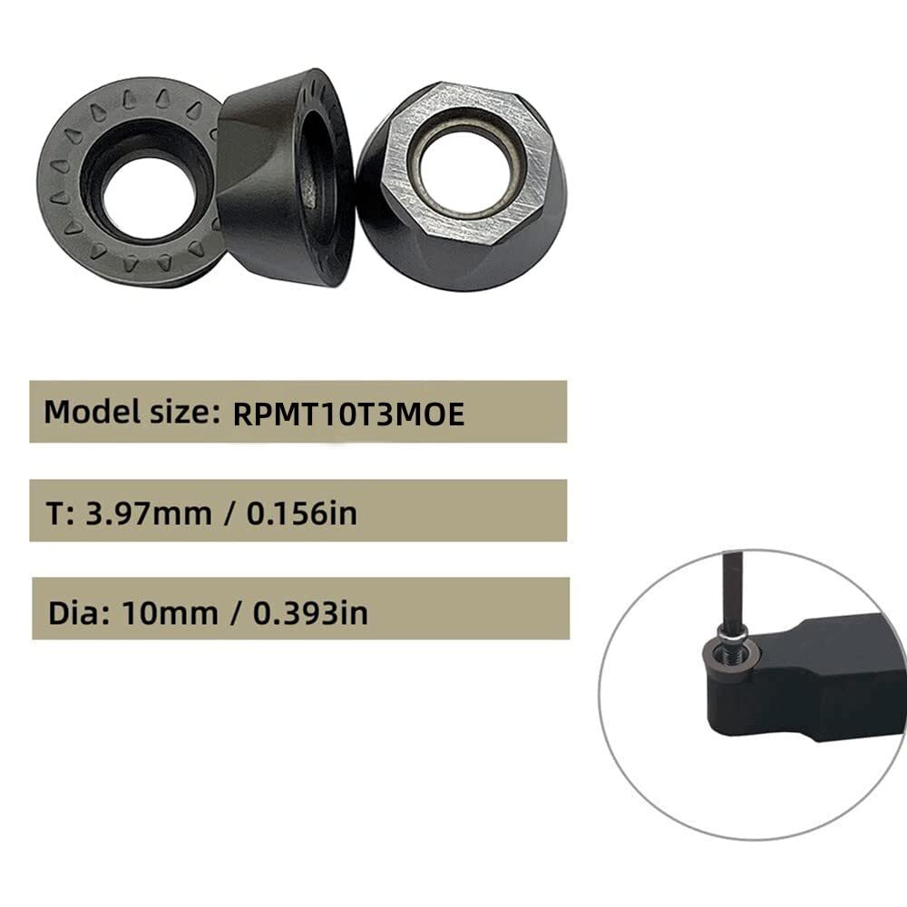 3/4″ SRAPR + RPMT10T3 Lathe Turning Holders Lathe Turning Round Inserts RPMT