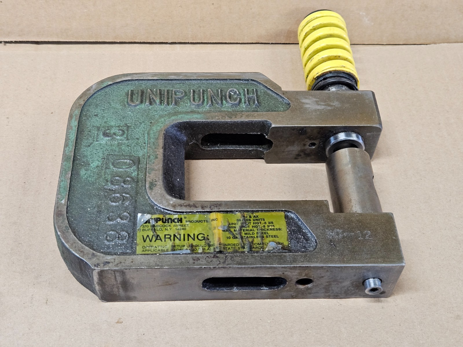 Unipunch 4AJ 1-1/2 C Frame (qty 1) with punch, spring and die loaded