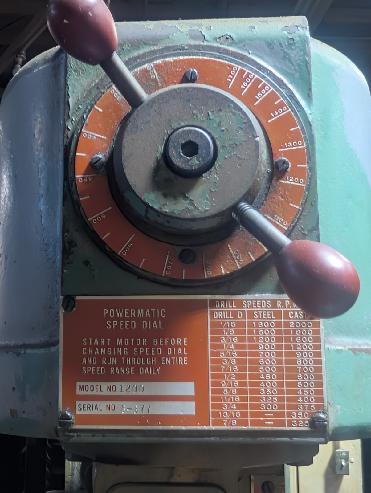 20″ POWERMATIC “1200” THREE-SPINDLE MULTIPLE SPINDLE DRILL PRESS