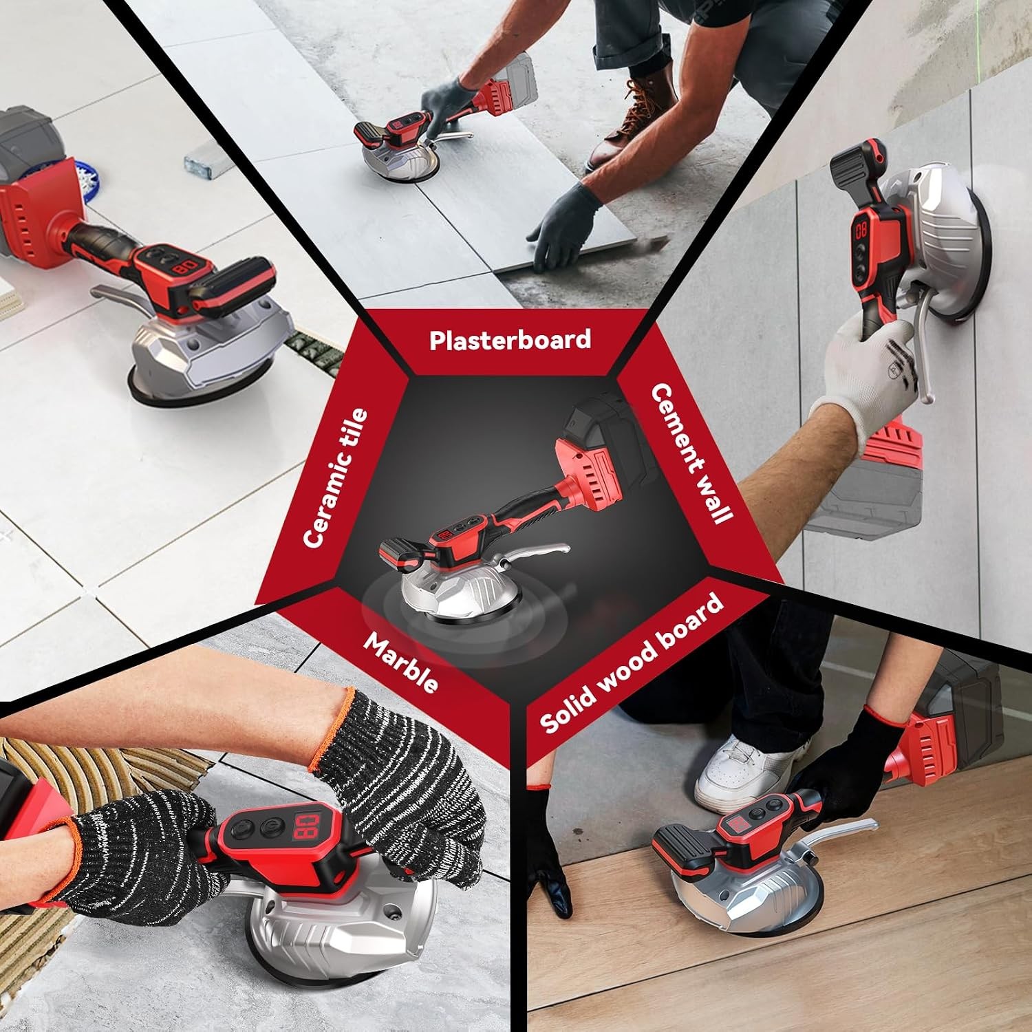 Ecarke Cordless Tile Vibration Tool Compatible with Milwaukee 18V Battery Portab
