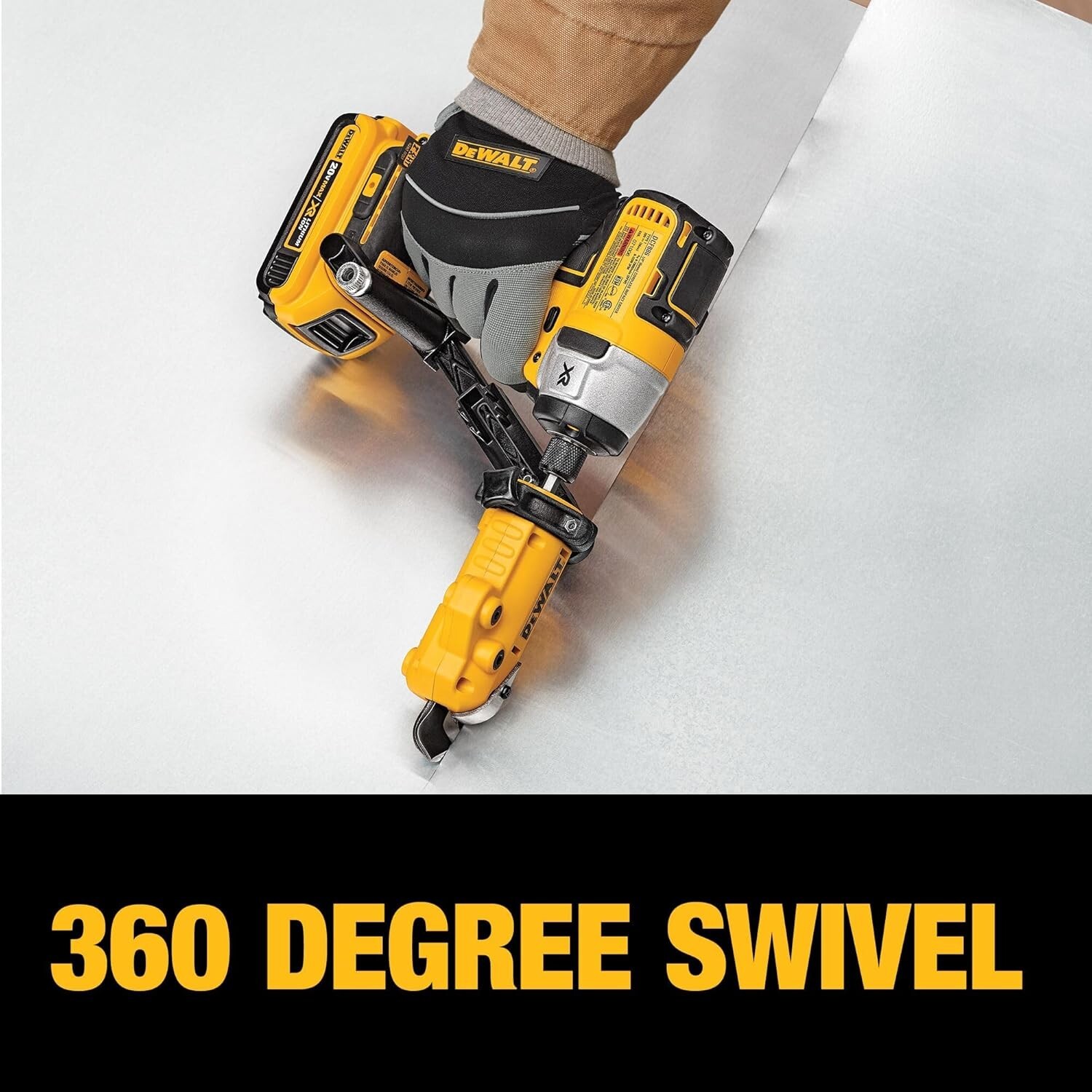 Metal Shear/Cutter Drill Attachment,360 Degree Pivoting Head, Cuts 18GA Material
