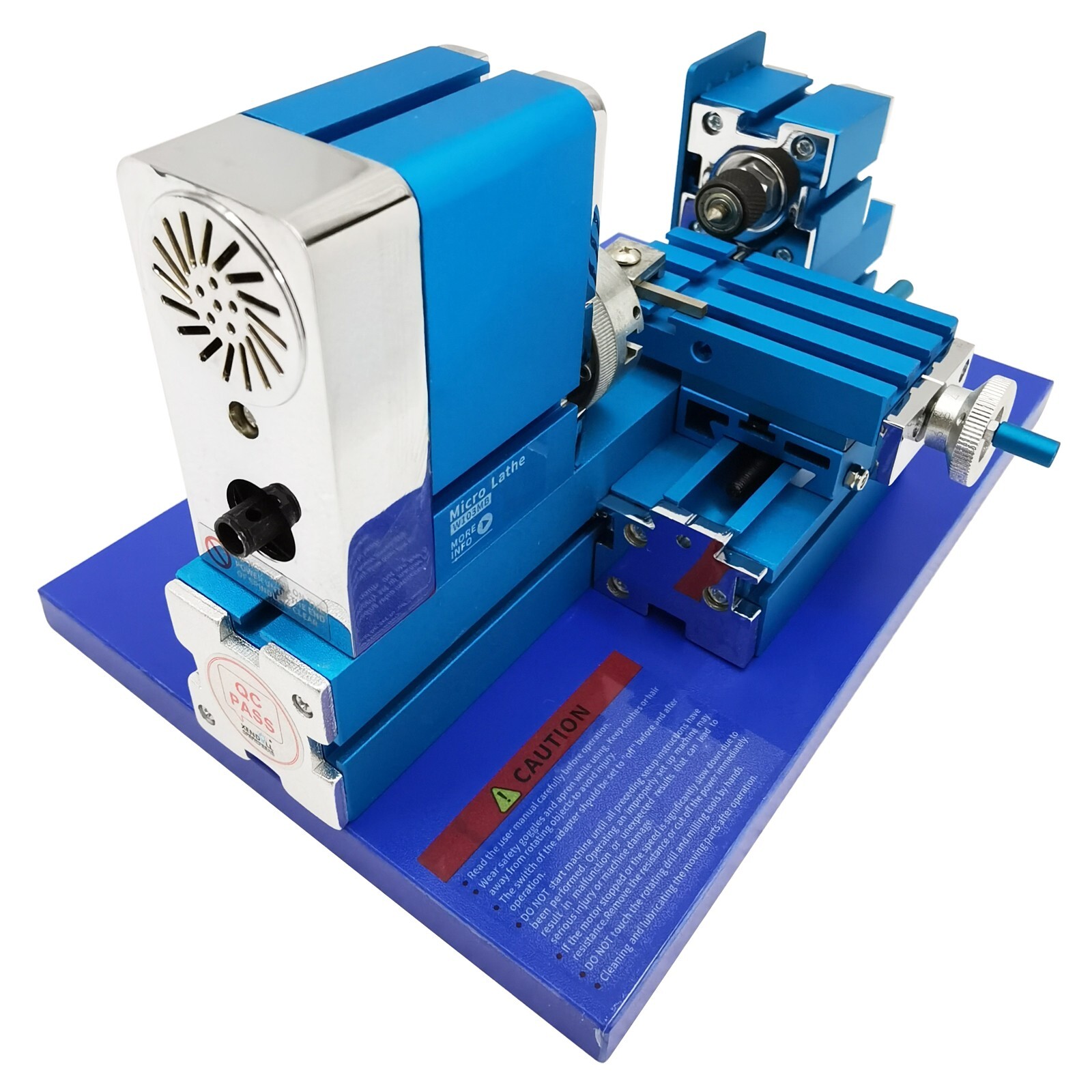 100-240V Mini Metal Lathe Machine for Woodwork,Soft Metals,Plexiglass,Plastic