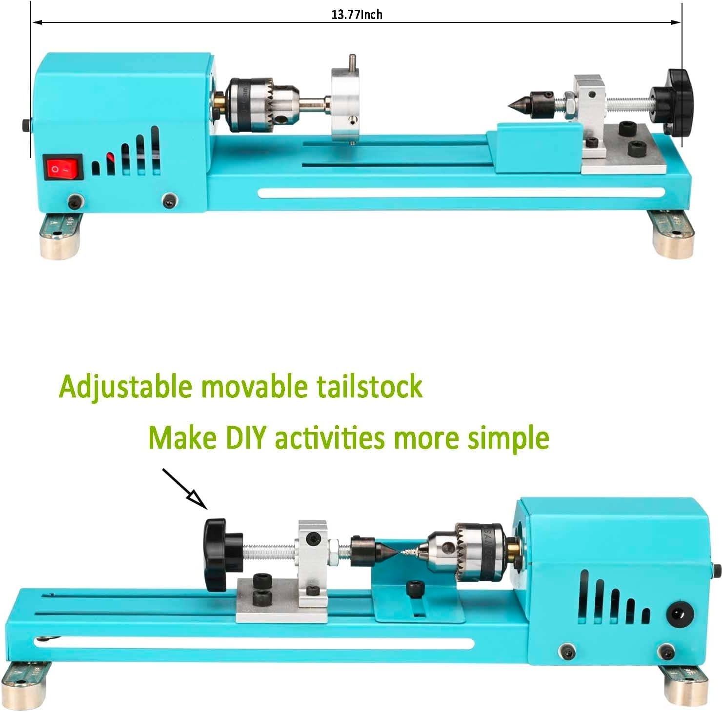 Compact Mini Wood Lathe with Adjustable Chuck – Ideal for Beginners & Hobbyists
