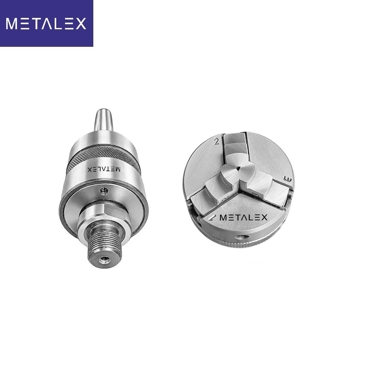 2″ 3 Jaw Self Centering Lathe Chuck MT1 Live Revolving Center Tailstock Adapter