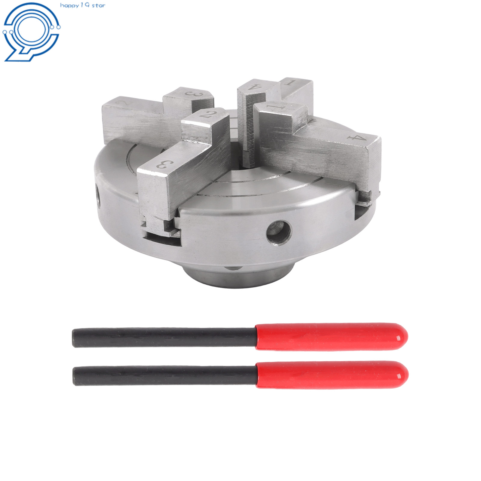 4″ Quick Change 4 Jaw Lathe Chuck Set 1×8 TPI Self Centering Thread