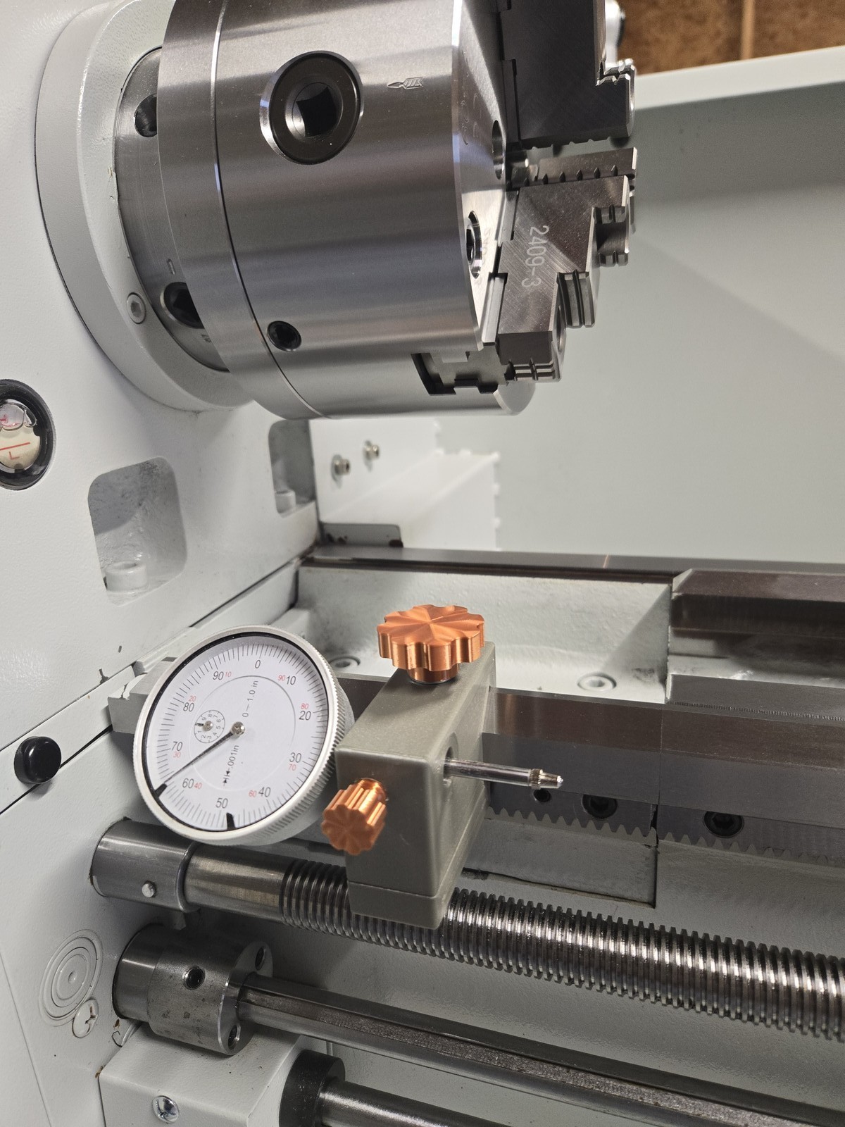 Sharp 1340 VS Lathe carriage Dial Indicator Holder! (3dPrinted)