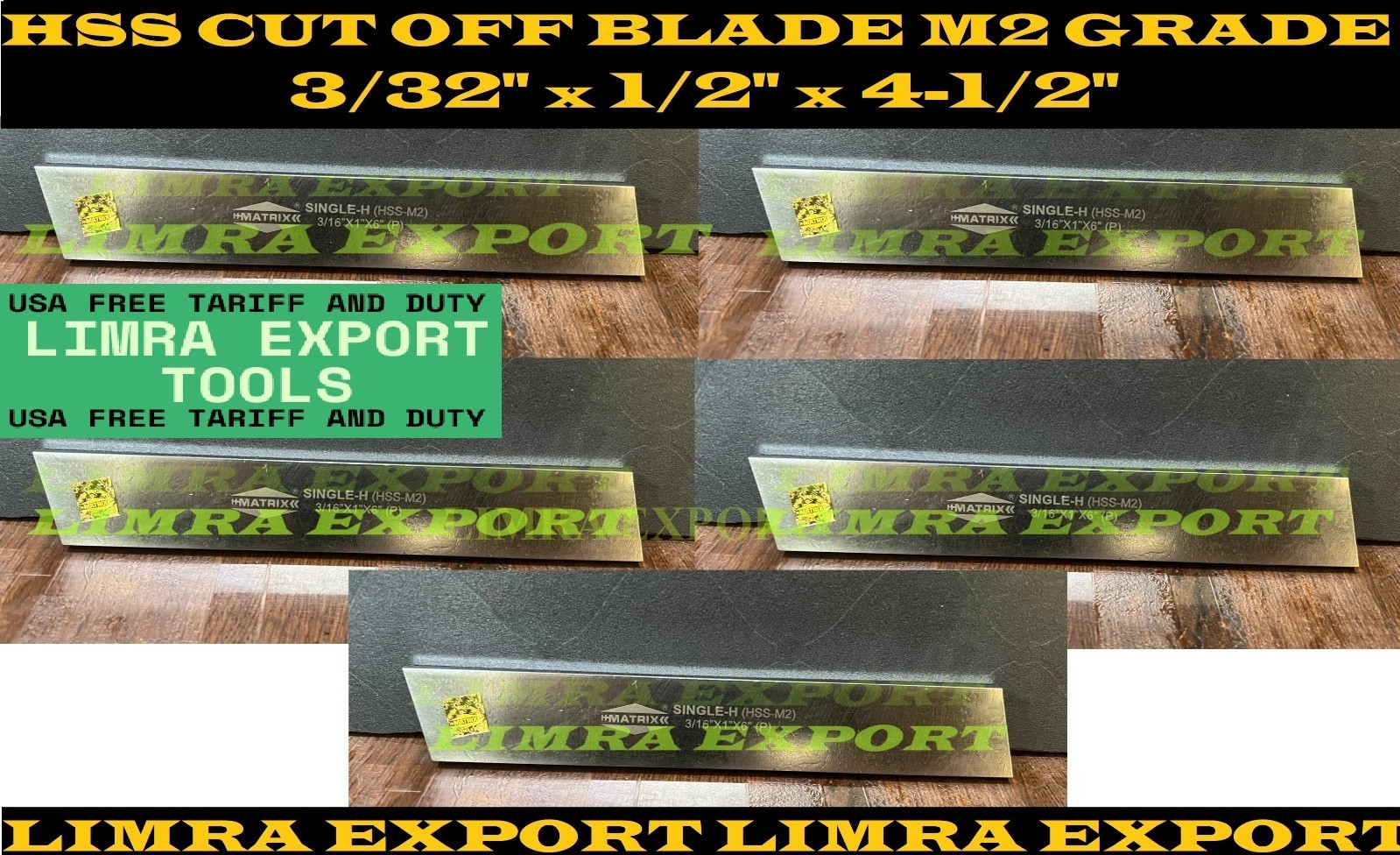 5x Cut Off Blade 3/32″ x 1/2″ x 4-1/2″ M2 Grade HSS Hardened Ground Parting