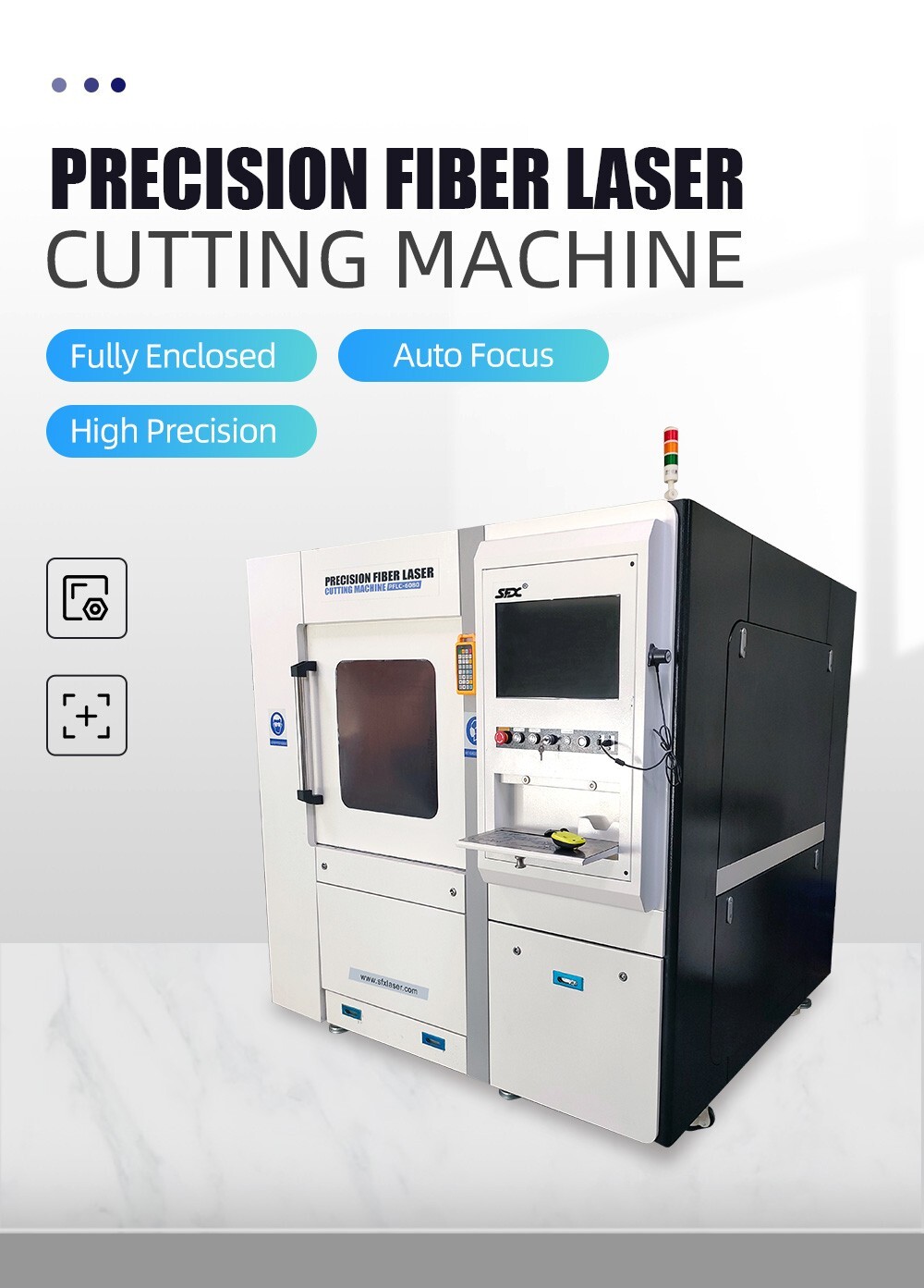 SFX Fully Enclosed 1000W Fiber Laser Cutting Machine Gold/Silver Metal Cutting
