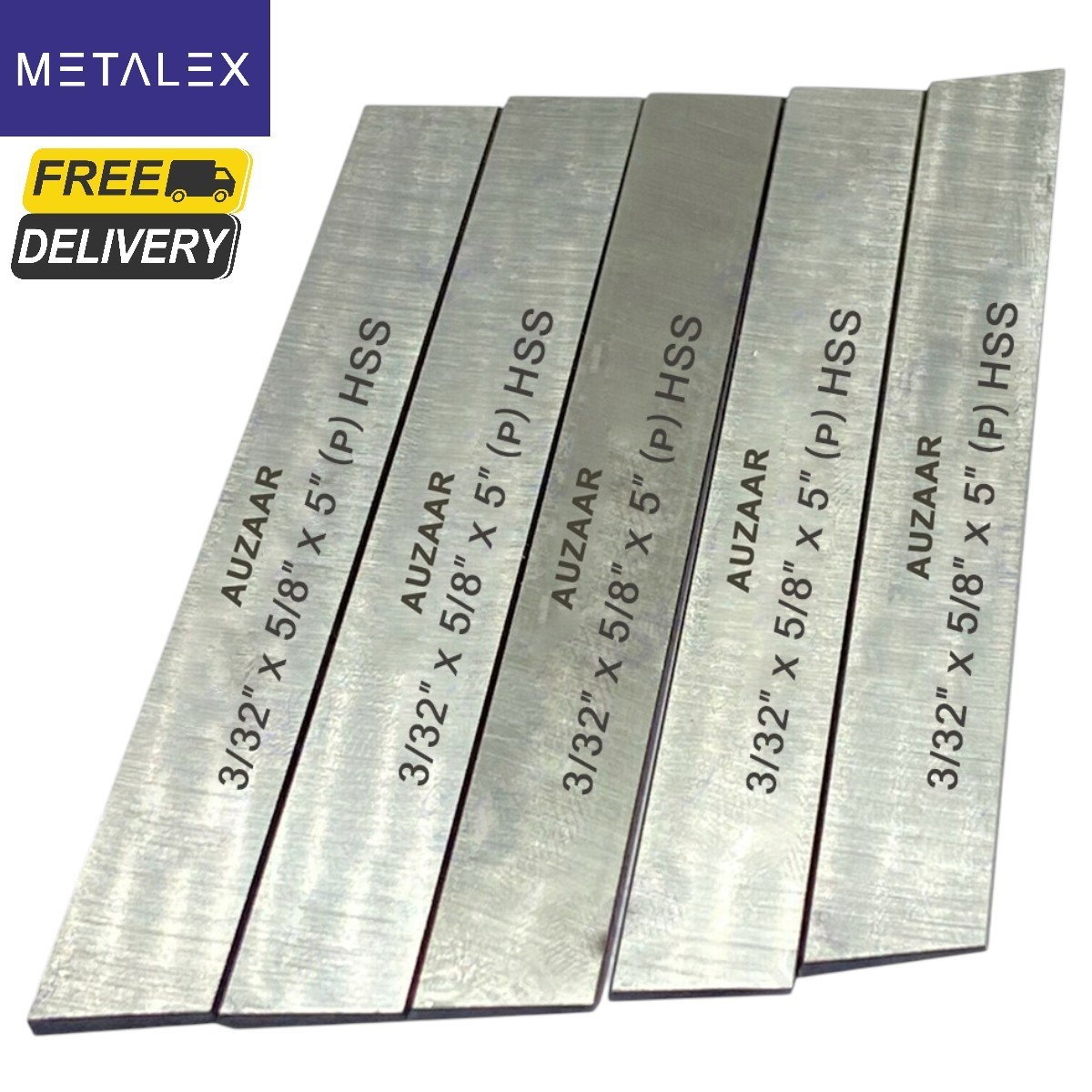 5x HSS Blade 3/32″ x 5/8″ x 5″ Inch Lathe Cut Off Parting Tool Holder M2 Grade