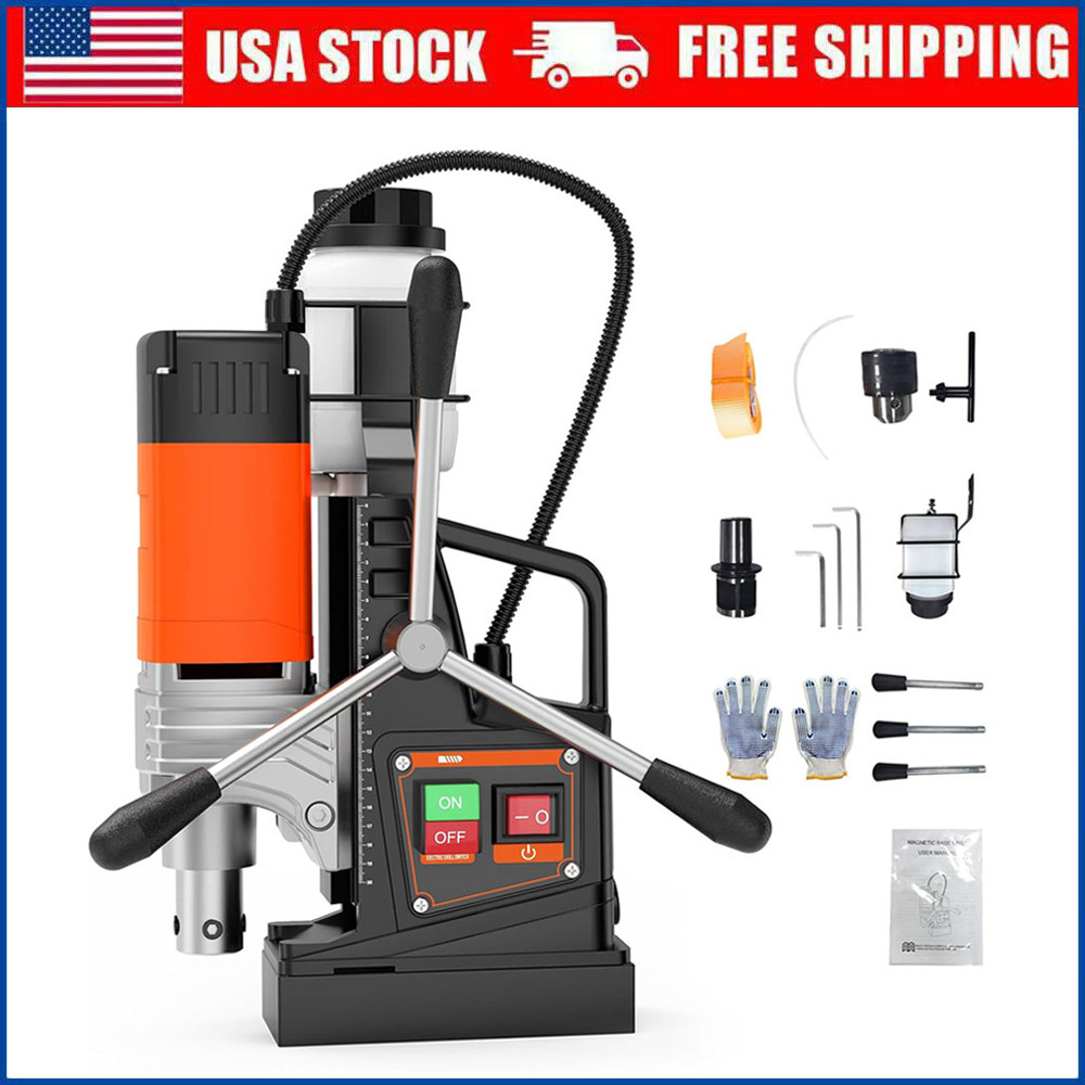 Magnetic Drill 1750W 2922Lbf Power Portable Mag Drill Press 2 in Boring Diameter