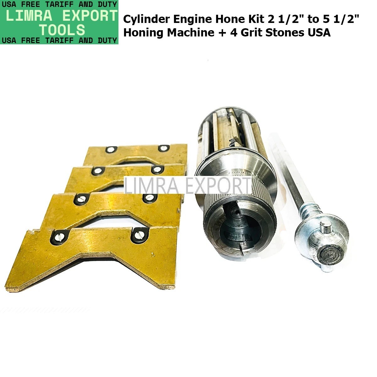 New Cylinder Engine Hone Kit 2-1/2″ To 5-1/2″ Honing Machine + 4 Set Of Stones