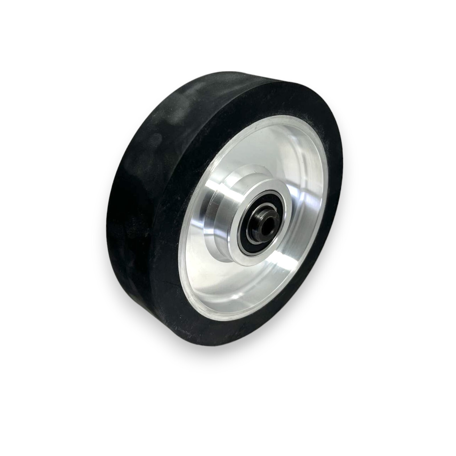 8″ Smooth Black Rubber Contact Wheel Dynamic Balance For Belt Grinder