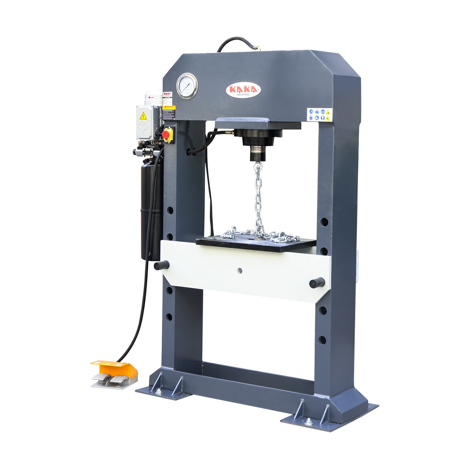 50-Ton Hydraulic Electric Hydraulic Press with Foot Pedal, H-Frame HP-50F