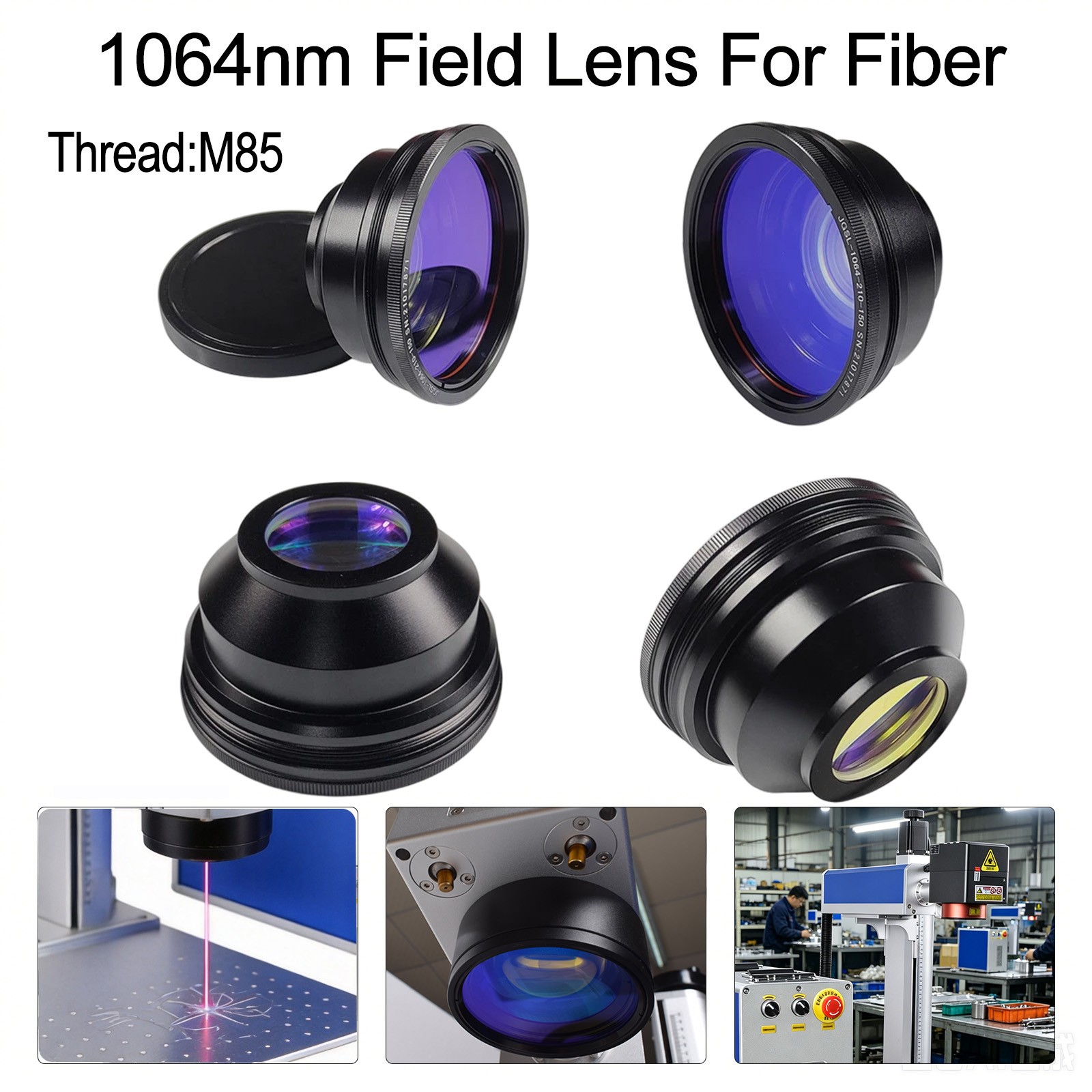 70-300mm Field Scan M85 Thread For 1064nm 200-300W Laser Engraver Marker