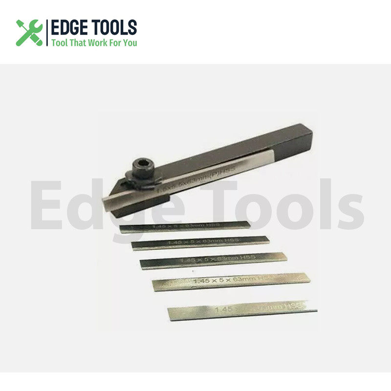 8mm Small Mini Lathe Cut Off Parting Tool Holder With 5mm M2 HSS 6 Pcs Blade USA