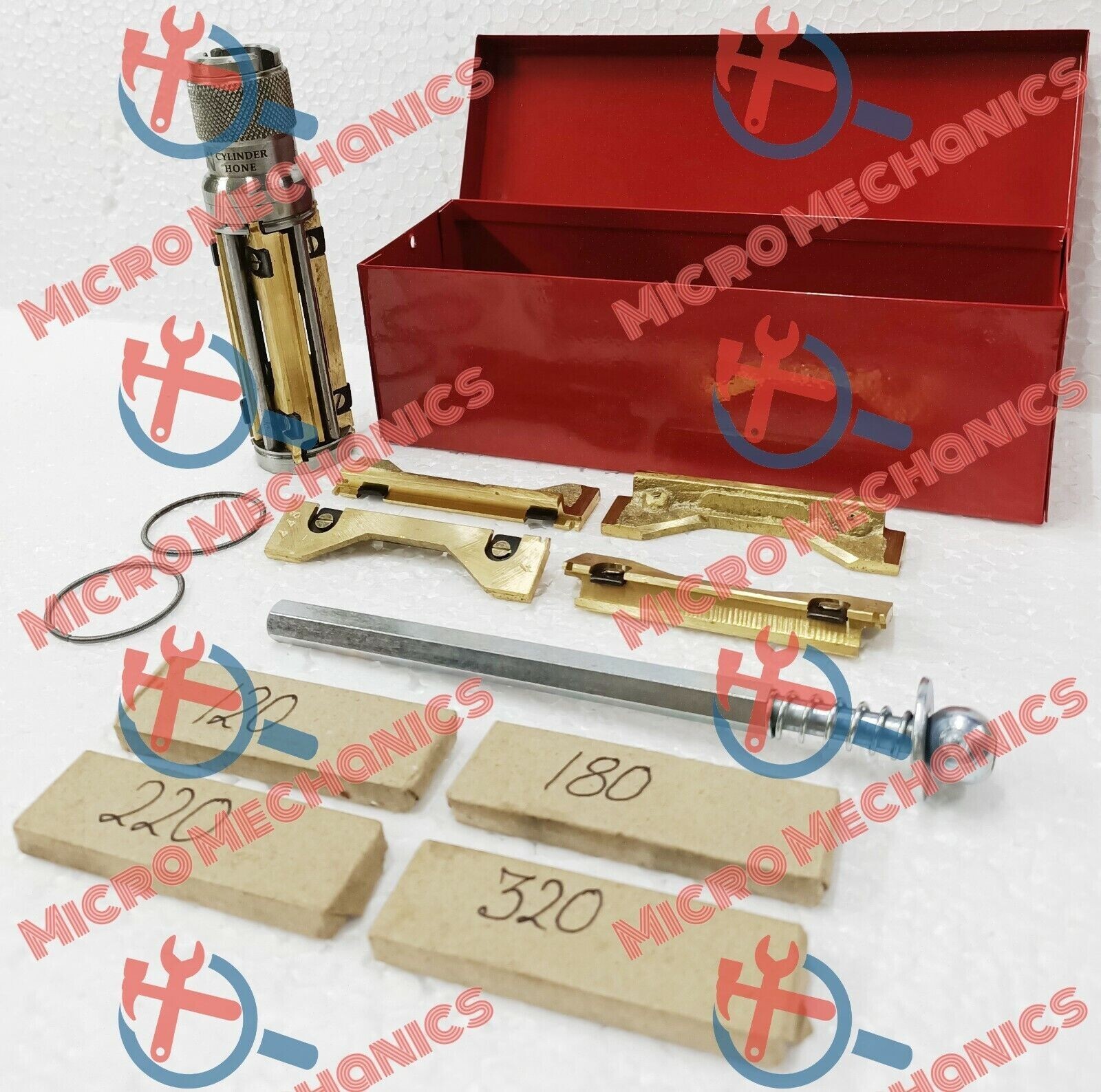 Engine Block Clyinder Hone Tool Expanding size 3.500″ to 6″ + 4 Set of Stones