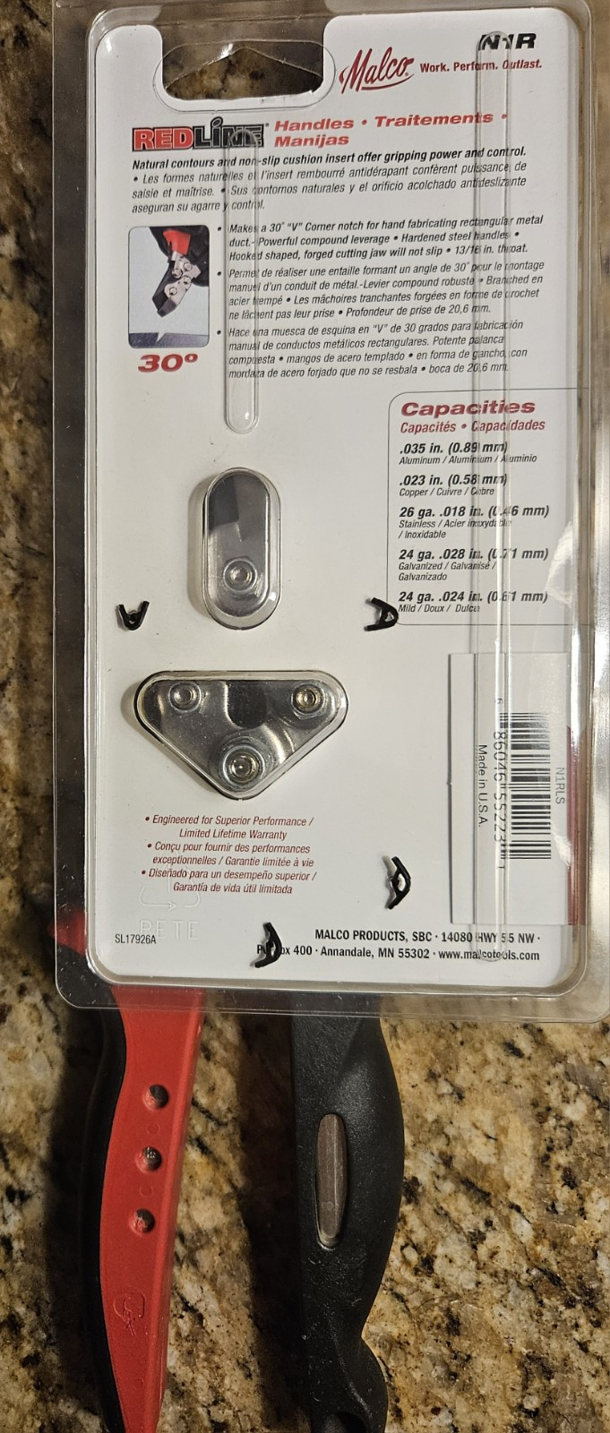 Malco N1R Starter Punch – V Notch 13/16 Size, Steel Material, New Sealed