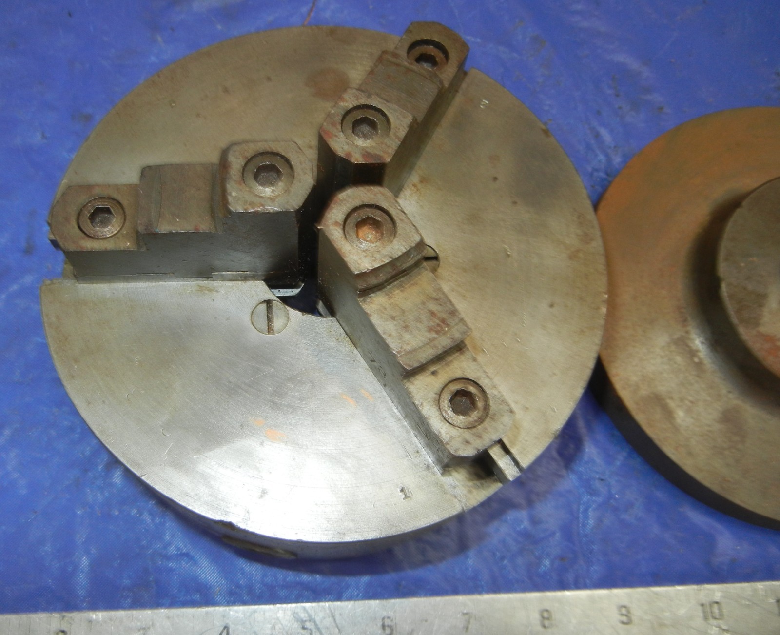 3 jaw 6″ lathe chuck with 1-1/2″-8 backplate for South Bend 9″ 10k Lathe