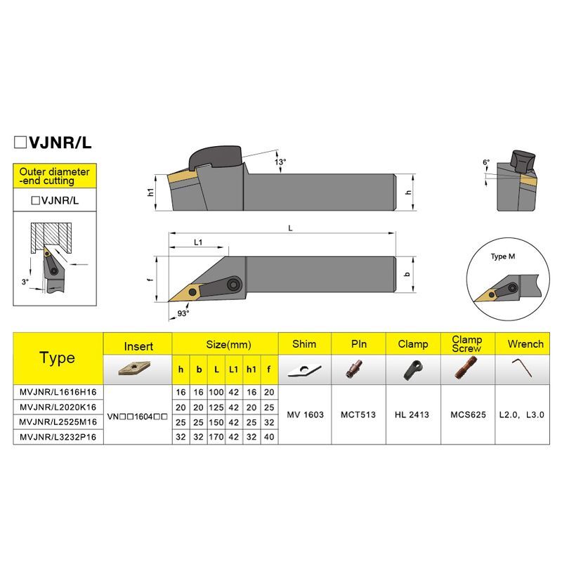Lathe Cutting Tools Set Hard Alloy Carbide Inserts External Turning Tool Holder