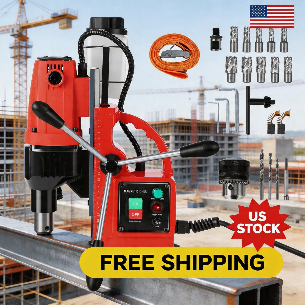 110V 1550W Drill Press, 2″ Drilling Capacity, 500 RPM, Variable Speed Magnetic