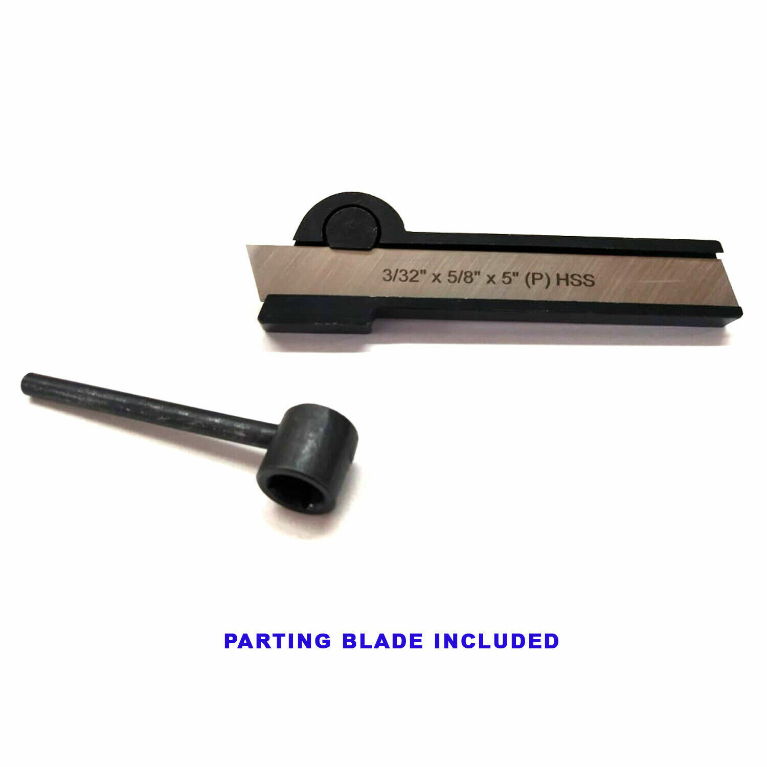 3/8” x 7/8” x 5” Lathe Cut Off Parting Tool Holder + HSS Blade 3/32” x 5/8” x 5”