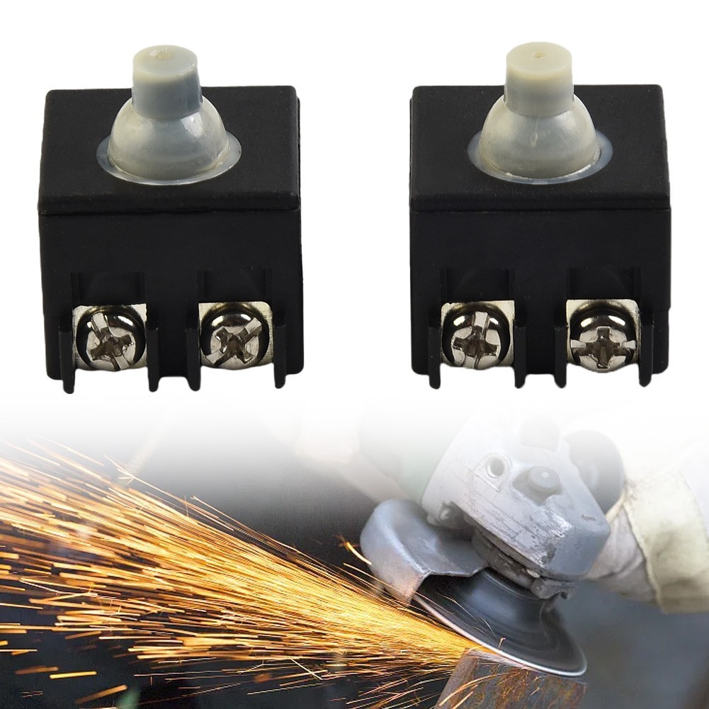 Switch Angle Grinder Parts Plastic & Metal Push Button 250 (V) 2pcs 6 (A)