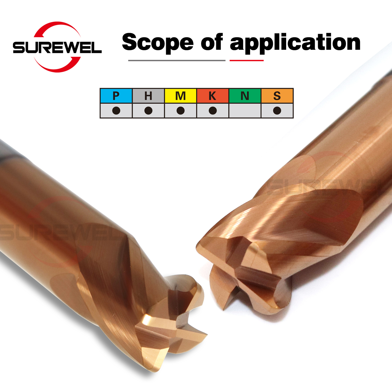 HRC68 4 Flute Carbide Bull Nose Corner Radius End mill R0.2 R0.5 Bullnose Cutter