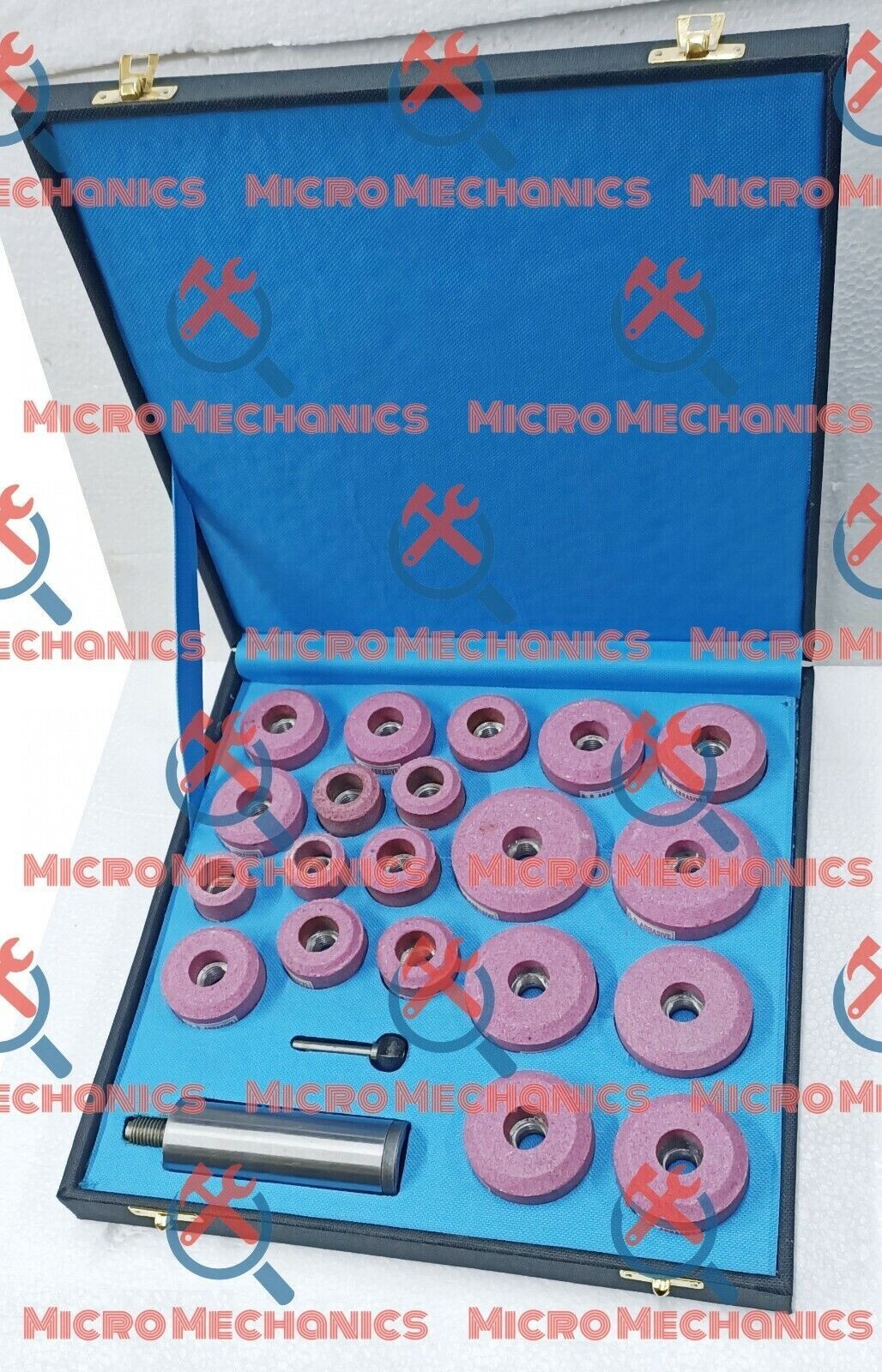 COMBO BOX – SIOUX PINK VALVE SEAT GRINDING STONES 20 PCS + STONE HOLDER + DRIVER