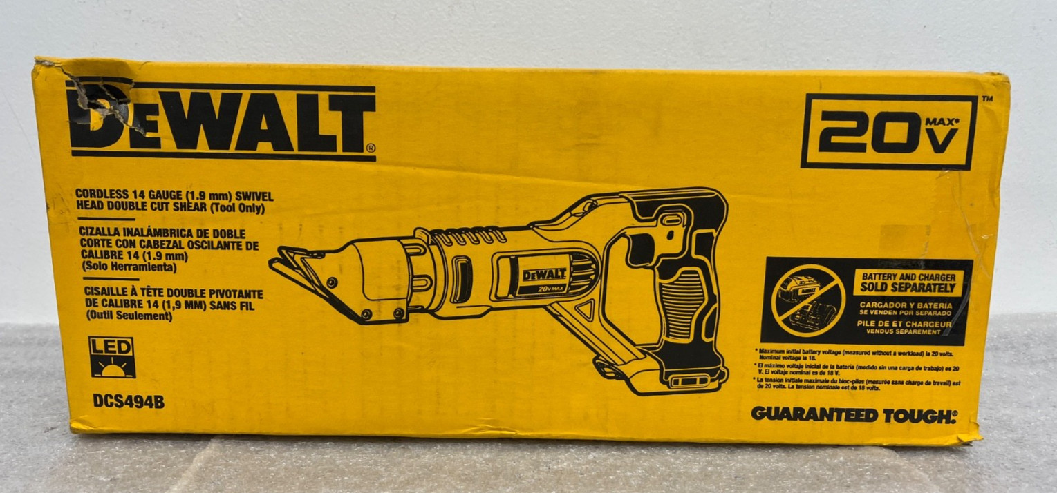 DeWalt DCS494B 20V MAX 14 Ga Swivel Head Double Cut Metal Shears Tool Only