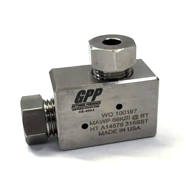 GPP HIGH PRESSURE ELBOW AE-66K4 STAINLESS STEEL 1/4″ GLAND ID 1/4″ COLLAR 66KSI