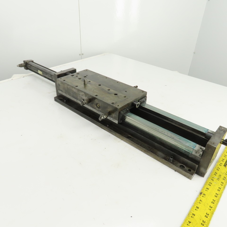 Hydraulic Cylinder Operated Linear Sliding Bed 10″ Stroke 14″x7″ Table