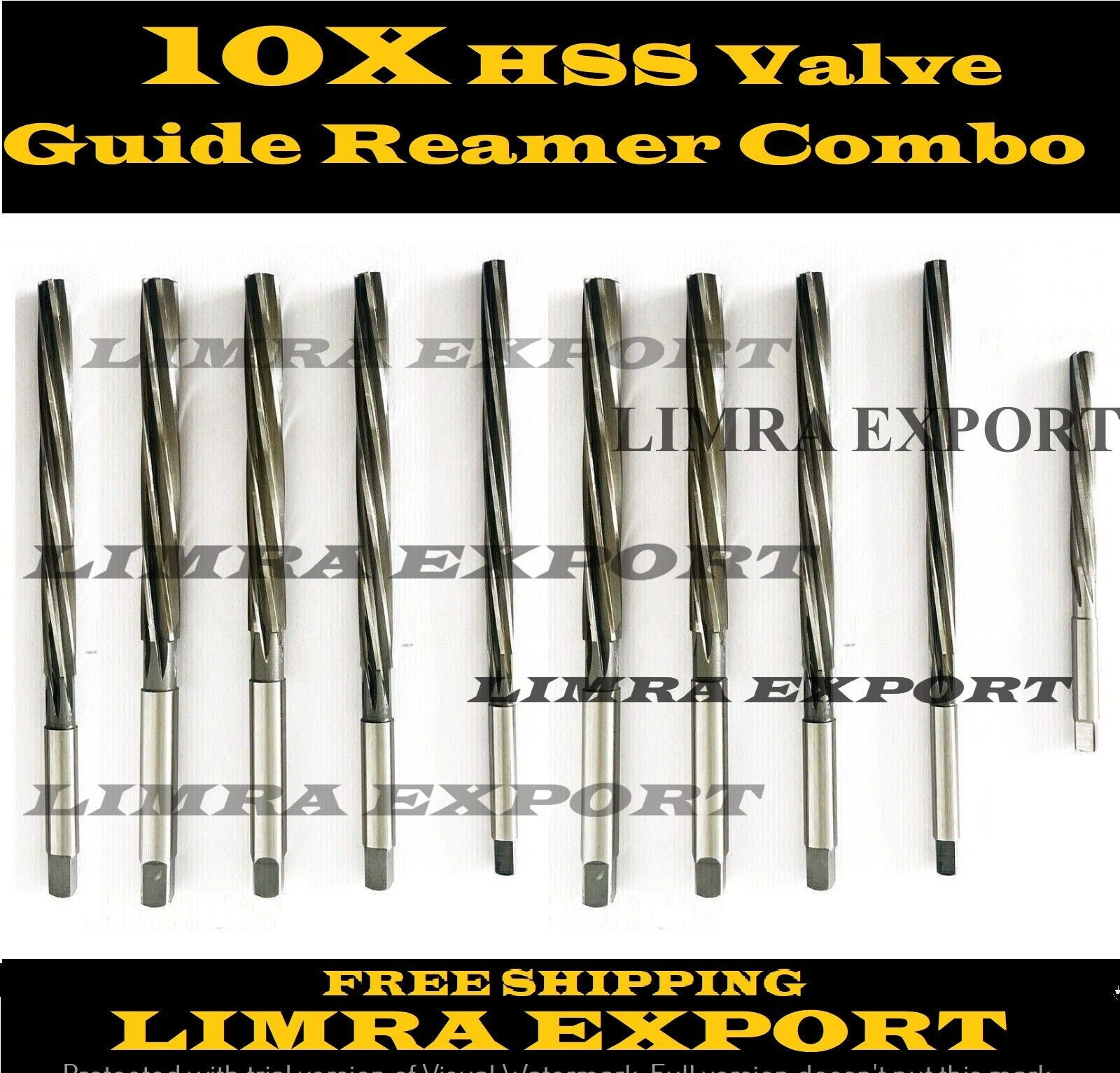 10X HSS Valve Guide Reamer Combo 3MM 4MM 4.5MM 5MM