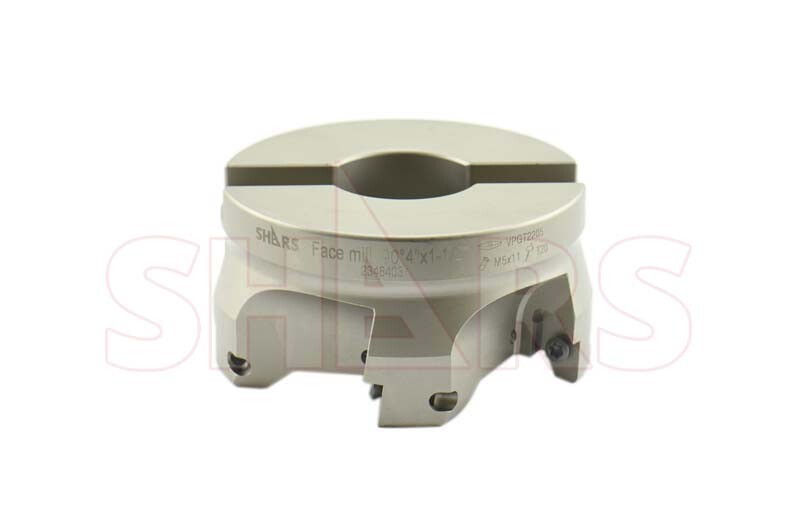 Shars 4″ 90 Degree Square Shoulder Indexable Face Mill VPGT Insert S[