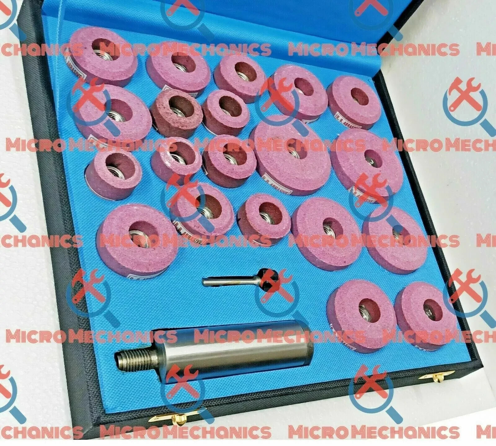 VALVE SEAT GRINDING STONES KIT OF 20 SATELLITE PINK + 1702 BB SIOUX HOLDER USA @