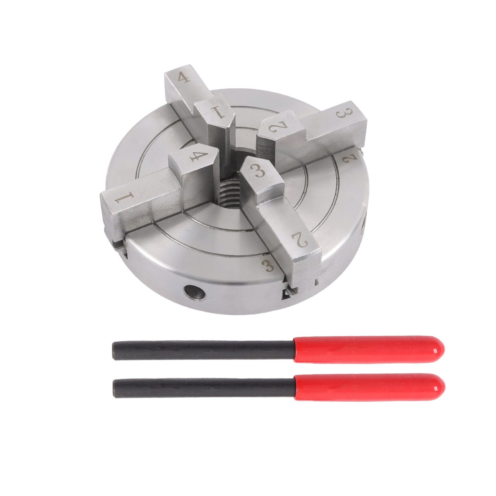 4 Inch Hardened Steel 4 Jaw Lathe Chuck Set 1×8 TPI Self Centering Chuck