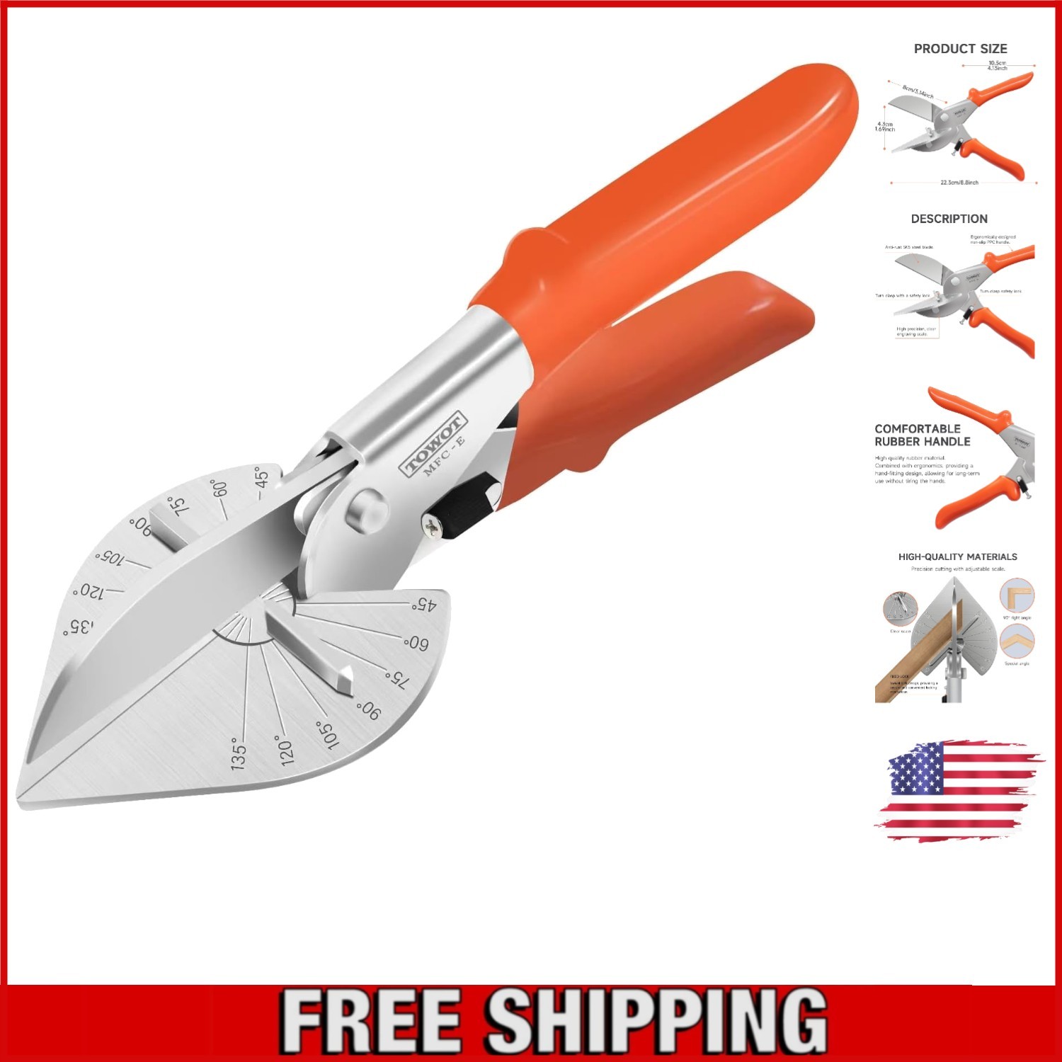 Professional Miter Shears with Safety Lock – Ideal for Plastic and Molding Trim