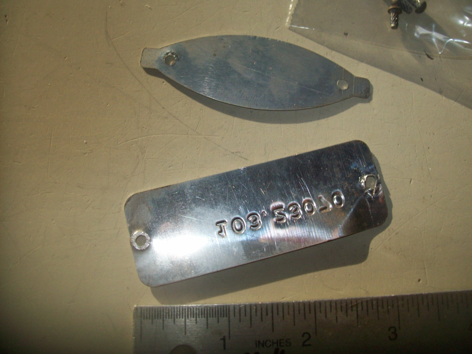 Name & Model plates & Brads from Vintage Craftsman 9″ Wood Lathe #103-23070