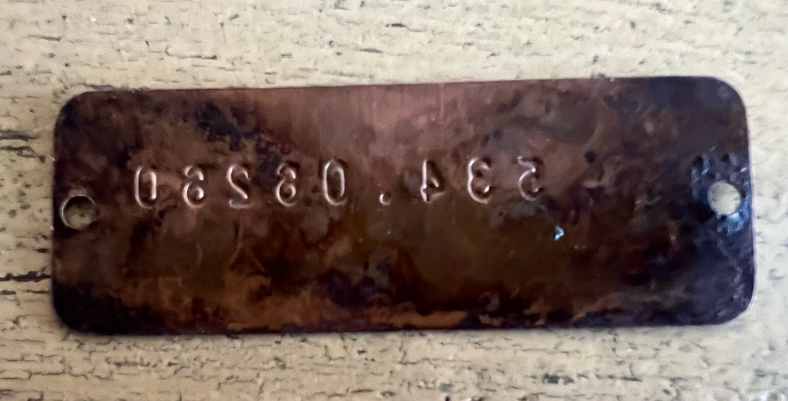 Sears Roebuck Serial Number Plate 534.06260 Lathe Metal