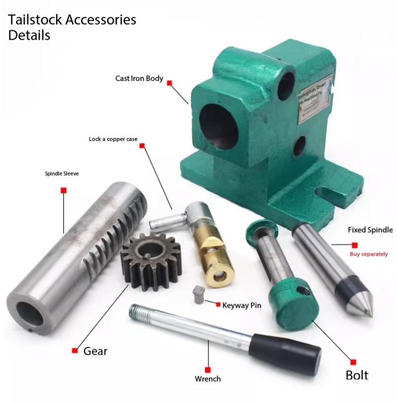 Lathe Tailstock Assembly Woodworking Simple and Fast Retractable Beads Machine