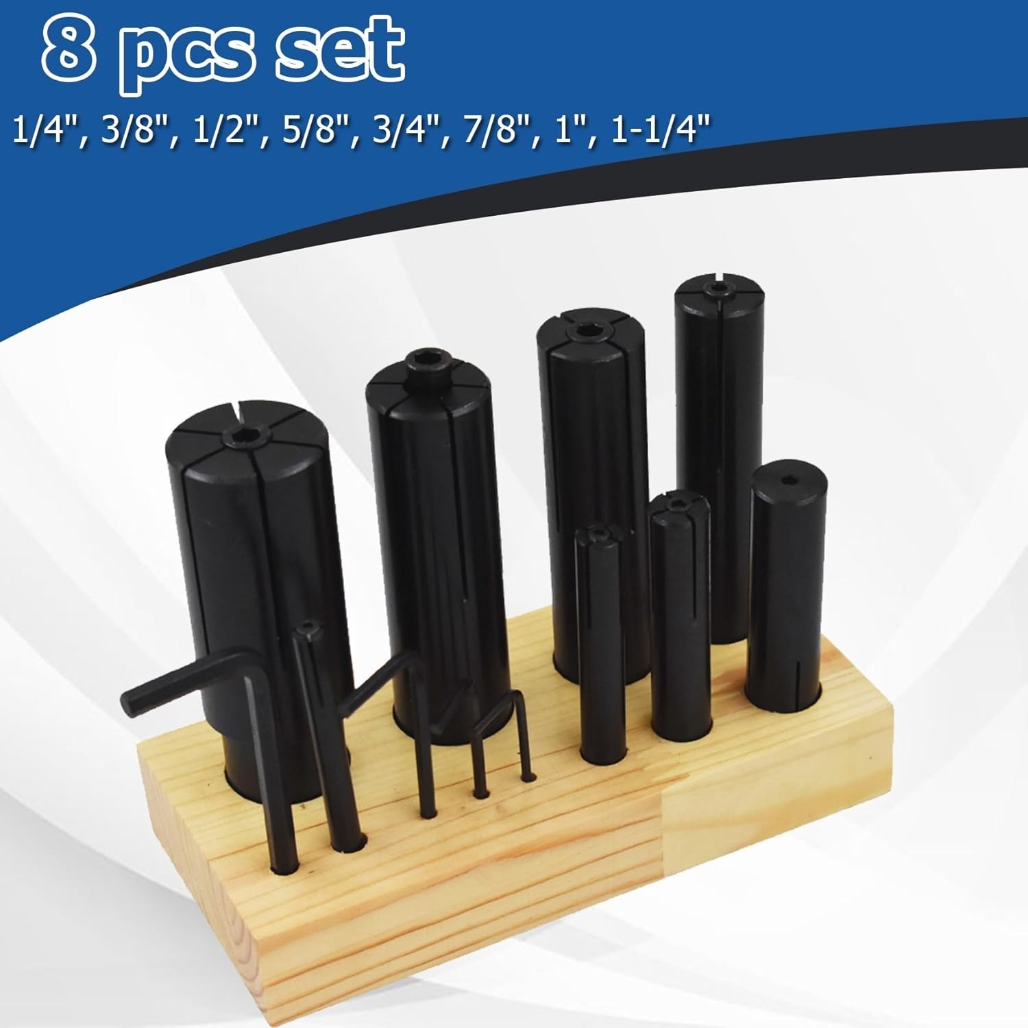 Expanding Arbors Set Mandrels 8Pcs High Accuracy 1/4 Inch to 1-1/4 Inch Lathe